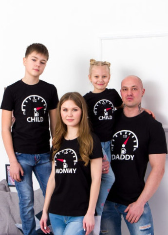 Черная летняя футболка детская “family look” Носи своє 6021