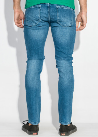 Светло-синие демисезонные прямые джинсы Deep & Brown