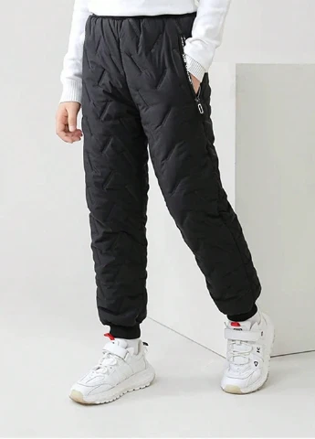 Черные спортивные зимние брюки джоггеры SHEIN