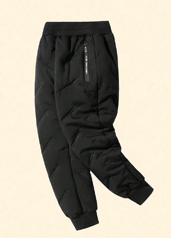 Черные спортивные зимние брюки джоггеры SHEIN