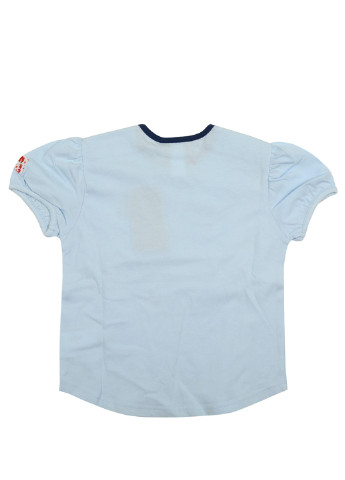 Голубая летняя футболка с коротким рукавом Ikks
