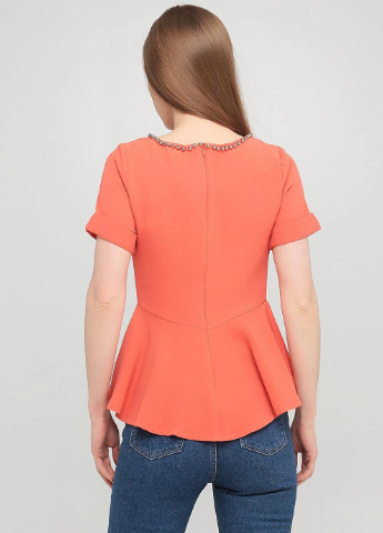Оранжевая летняя блуза с баской Darling