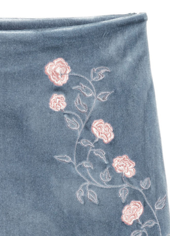 Серая кэжуал цветочной расцветки юбка H&M