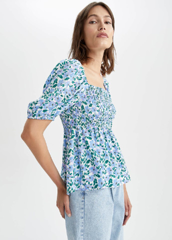 Голубая летняя блуза DeFacto