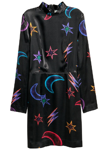 Черное кэжуал платье футляр H&M звезды