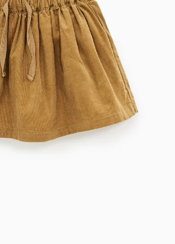 Коричневая кэжуал однотонная юбка Zara мини