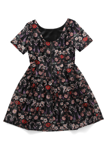 Чорна кежуал сукня кльош Derhy з квітковим принтом