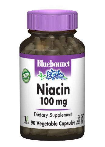 Ниaцин (В3) 100 мг,, 90 гелевых капсул Bluebonnet Nutrition (255408030)