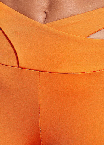 Леггинсы KOTON велосипедки однотонные оранжевые спортивные полиэстер