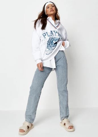 Білий світшот Missguided малюнок без декору (261410929)