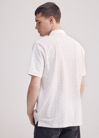 Белая футболка-поло для мужчин Springfield в горошек