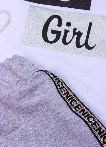 Серый комплект для девочки (юбка+футболка) Носи своє 6193