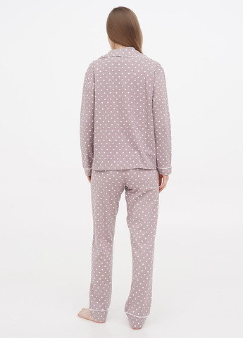 Светло-коричневая всесезон пижама (рубашка, брюки) рубашка + брюки Seyko