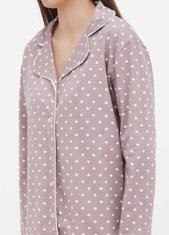 Светло-коричневая всесезон пижама (рубашка, брюки) рубашка + брюки Seyko