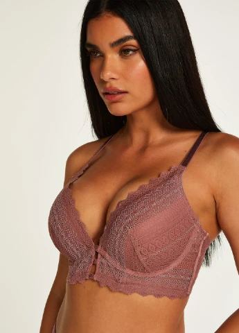 Рожево-коричневий бюстгальтер Hunkemoller без кісточок поліамід