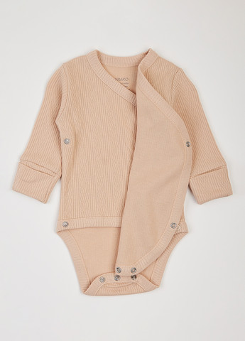 Бежевый демисезонный комплект (шапка, боди, ползунки) KRAKO