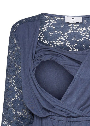 Темно-голубое кэжуал платье Mamalicious однотонное