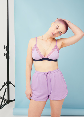 Сиреневый триэнджел бюстгальтер Hunkemoller без косточек хлопок