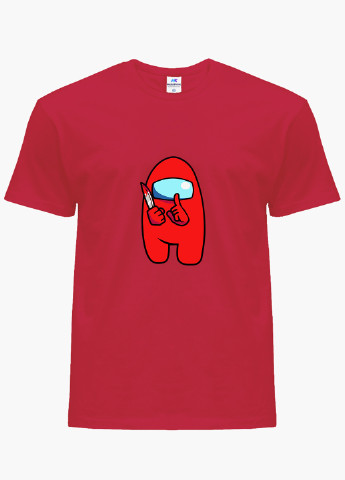 Красная демисезонная футболка детская амонг ас красный (among us red)(9224-2417) MobiPrint