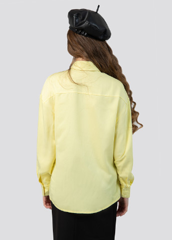 Желтая кэжуал рубашка однотонная Azuri