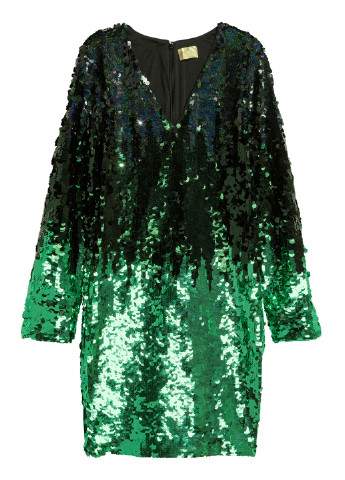 Комбинированное вечернее платье футляр H&M градиентное ("омбре")