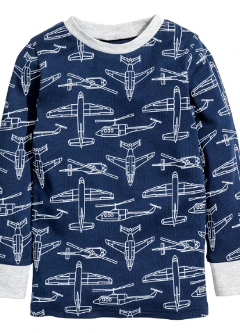 Синяя всесезон пижама (лонгслив, брюки) H&M