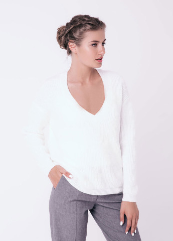Белый демисезонный пуловер джемпер Sewel