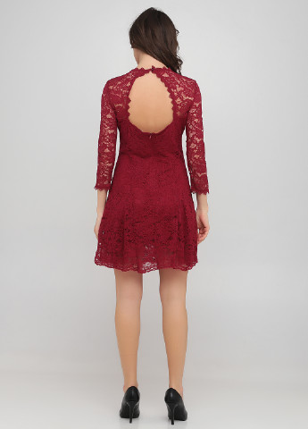 Бордова кежуал плаття, сукня кльош, з відкритою спиною Francesca's однотонна