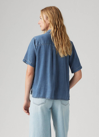 Синяя джинсовая рубашка однотонная Levi's