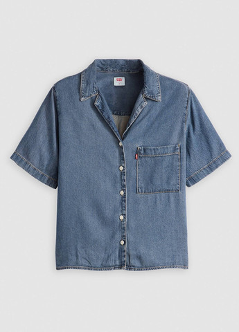 Синяя джинсовая рубашка однотонная Levi's