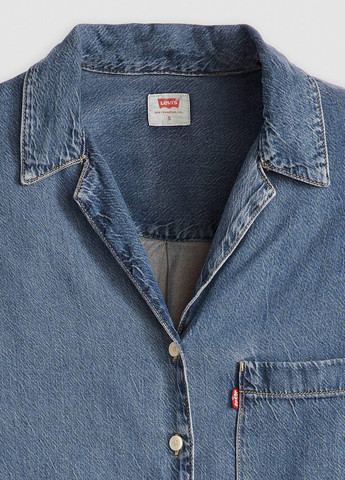 Синяя джинсовая рубашка однотонная Levi's