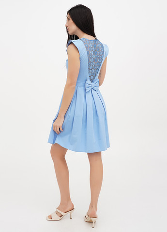 Темно-голубое кэжуал, коктейльное платье клеш Imperial однотонное