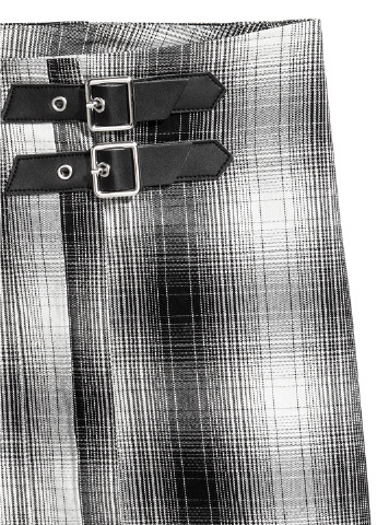 Черно-белая кэжуал в клетку юбка H&M на запах