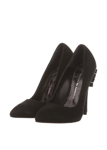 Черные женские кэжуал туфли со стразами на высоком каблуке - фото