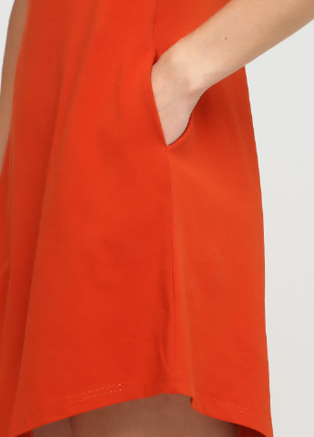 Оранжевое домашнее платье а-силуэт Radda однотонное