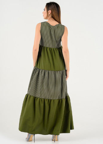 Оливково-зеленое кэжуал платье Issa в горошек
