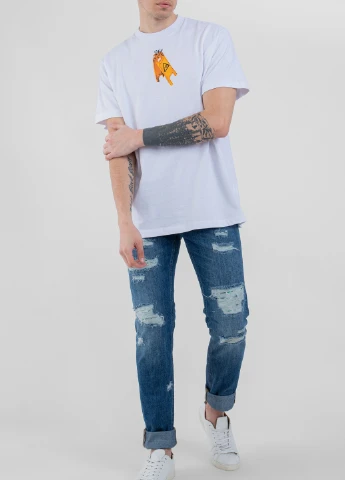 Біла чорна футболка з принтом Off-White