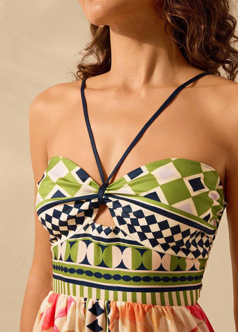 Комбінована кежуал сукня в грецькому стилі, а-силует SHEIN з квітковим принтом