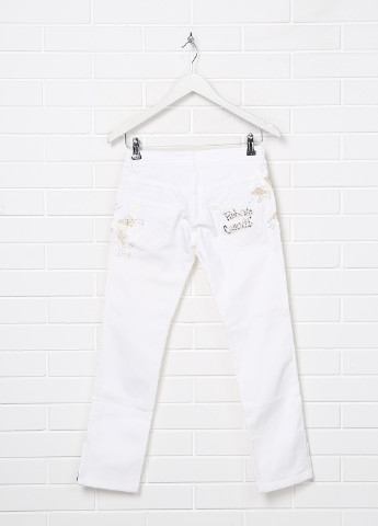 Белые летние со средней талией джинсы Roberto Cavalli