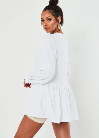 Белое кэжуал платье клеш Missguided с новогодним принтом