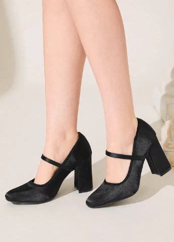 SHEIN Туфлі мері джейн чорний з текстиль, китай — демісезон (347077649)