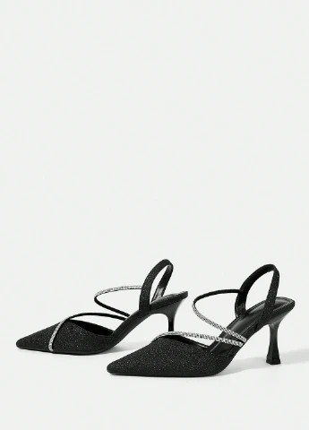 SHEIN Туфли слингбеки черный з текстиль, китай — демисезон (331821220)
