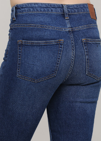 Темно-синие демисезонные зауженные, укороченные джинсы Weekday