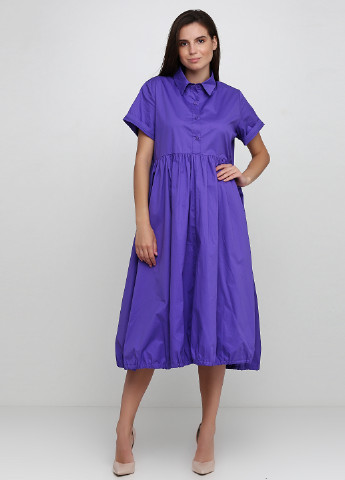 Фиолетовое кэжуал платье а-силуэт di classe однотонное