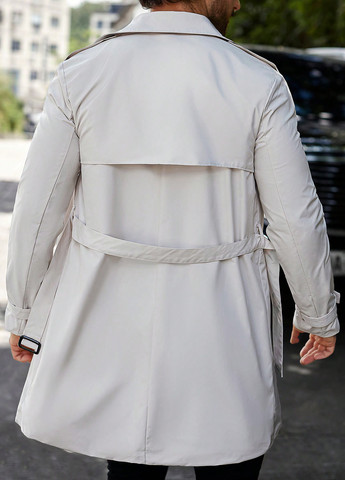 Плащ SHEIN тренчкот на пуговицах приталенный (340649048)