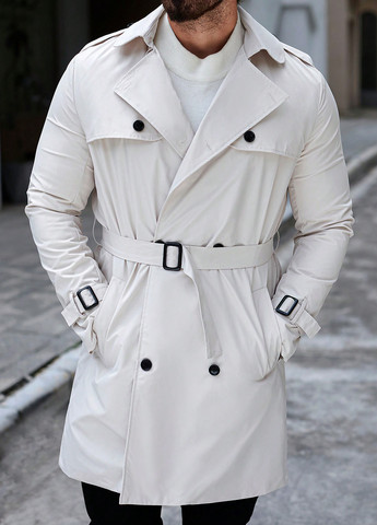 Плащ SHEIN тренчкот на пуговицах приталенный (340649048)