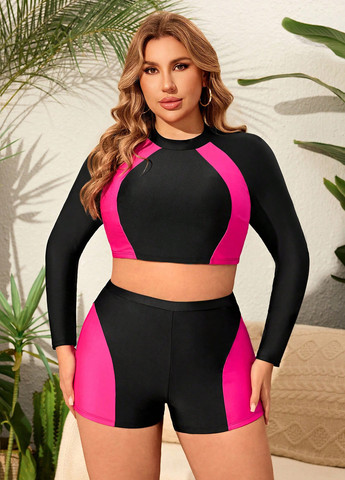 Комбінований літній купальник (ліф, трусики) топ, роздільний SHEIN