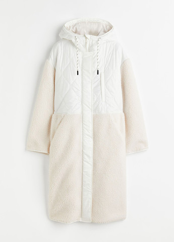 Светло-бежевая демисезонная куртка подовжена зі штучного хутра H&M