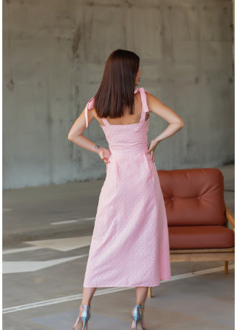 Розовое повседневный платье 12833 s белый ISSA PLUS однотонное