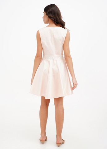 Пудрова кежуал сукня з спідницею-сонце Sassofono Club однотонна